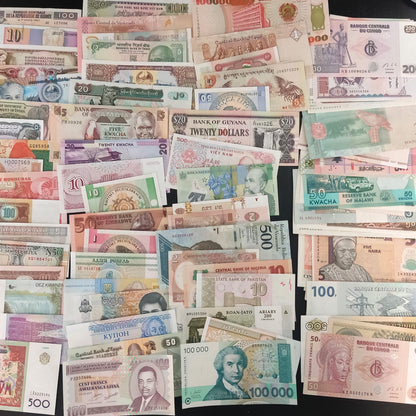 Colección de monedas del mundo: 100 billetes diferentes 