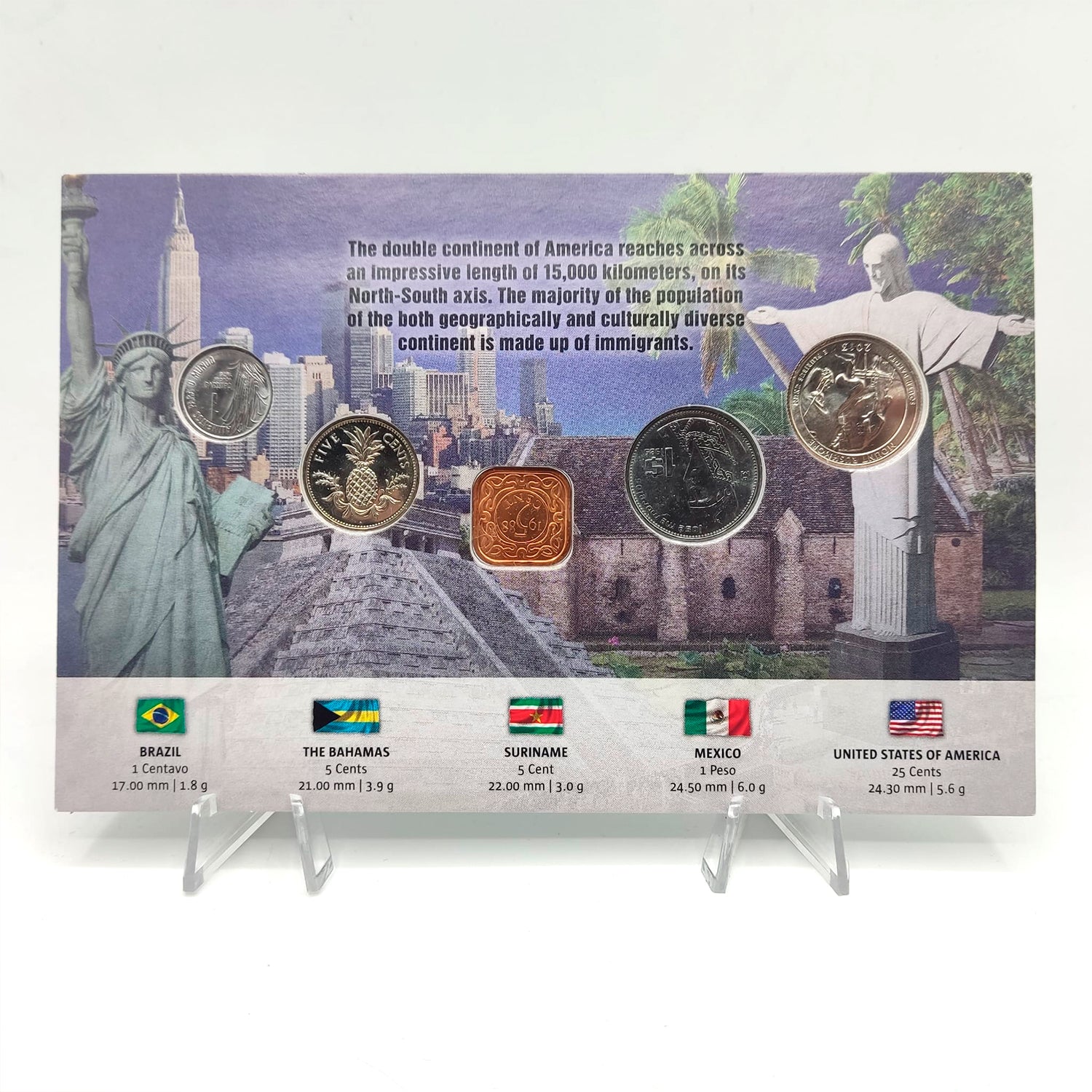 Monedas del Mundo - 5 Auténticas monedas de América