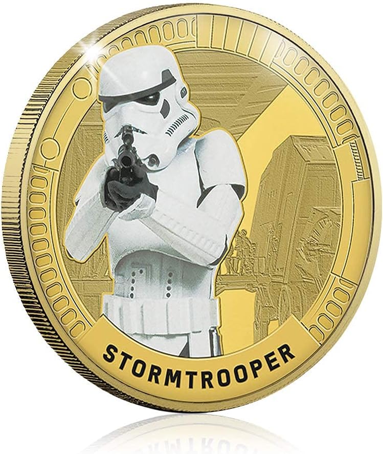 Star Wars Trilogía Original Episodios IV - VI - Stormtrooper - Medalla conmemorativa acuñada con baño en Oro 24 quilates  - 44mm