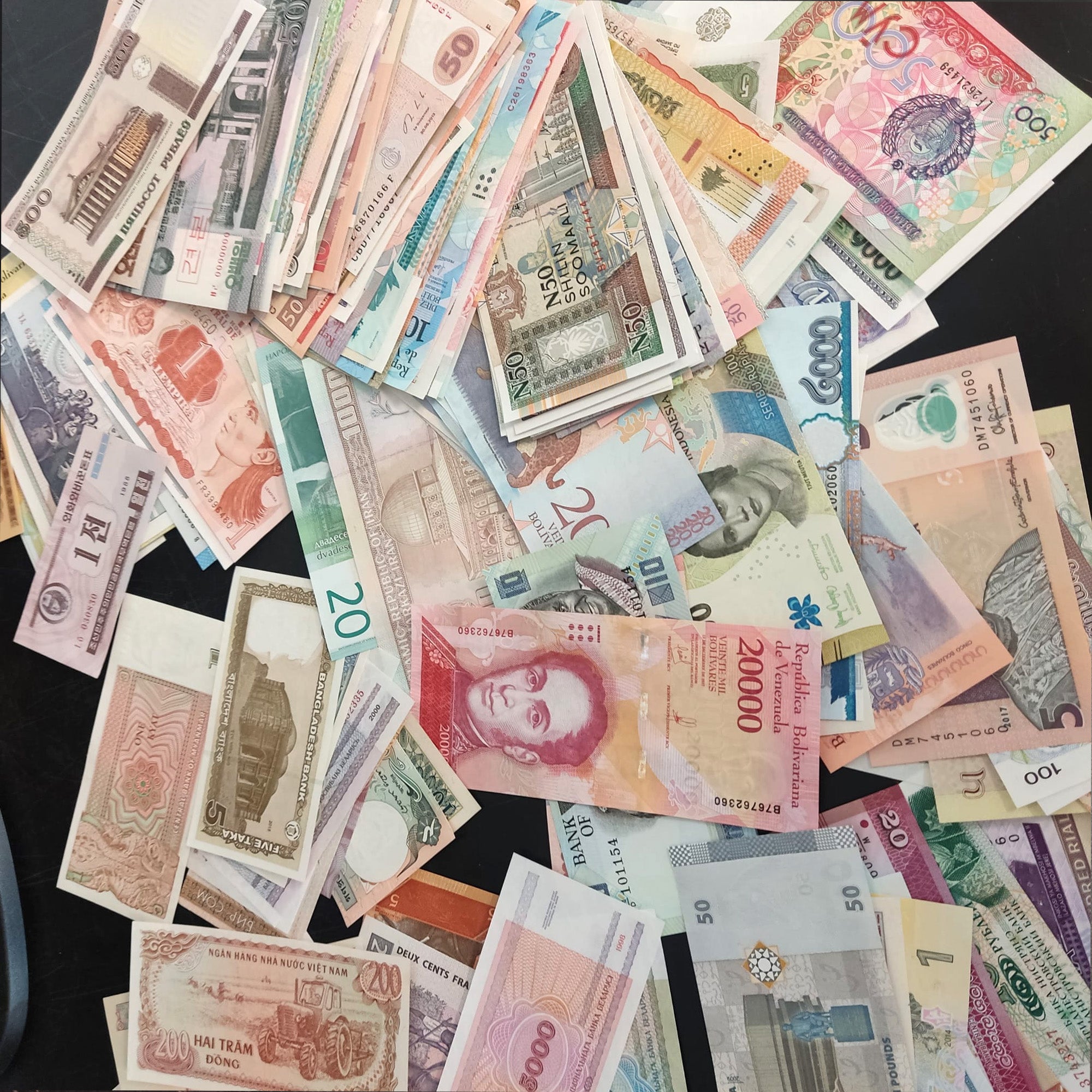  Collezione di Valuta Mondiale – 200 Banconote Mondiali Diverse