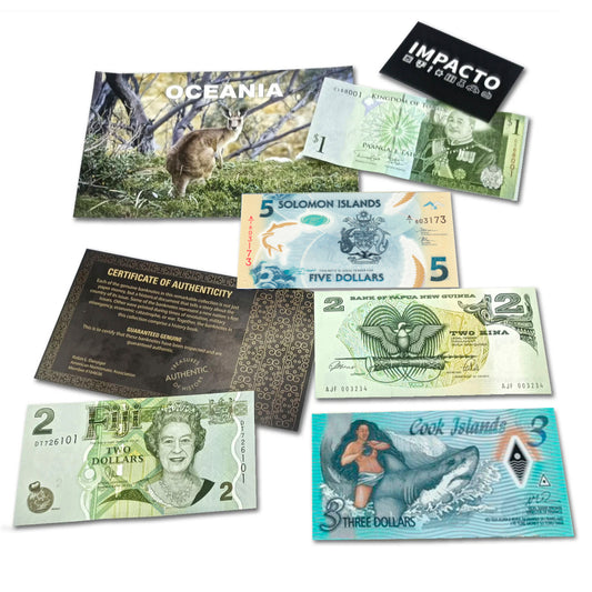 World Paper Money - 5 Banknotes from Oceania