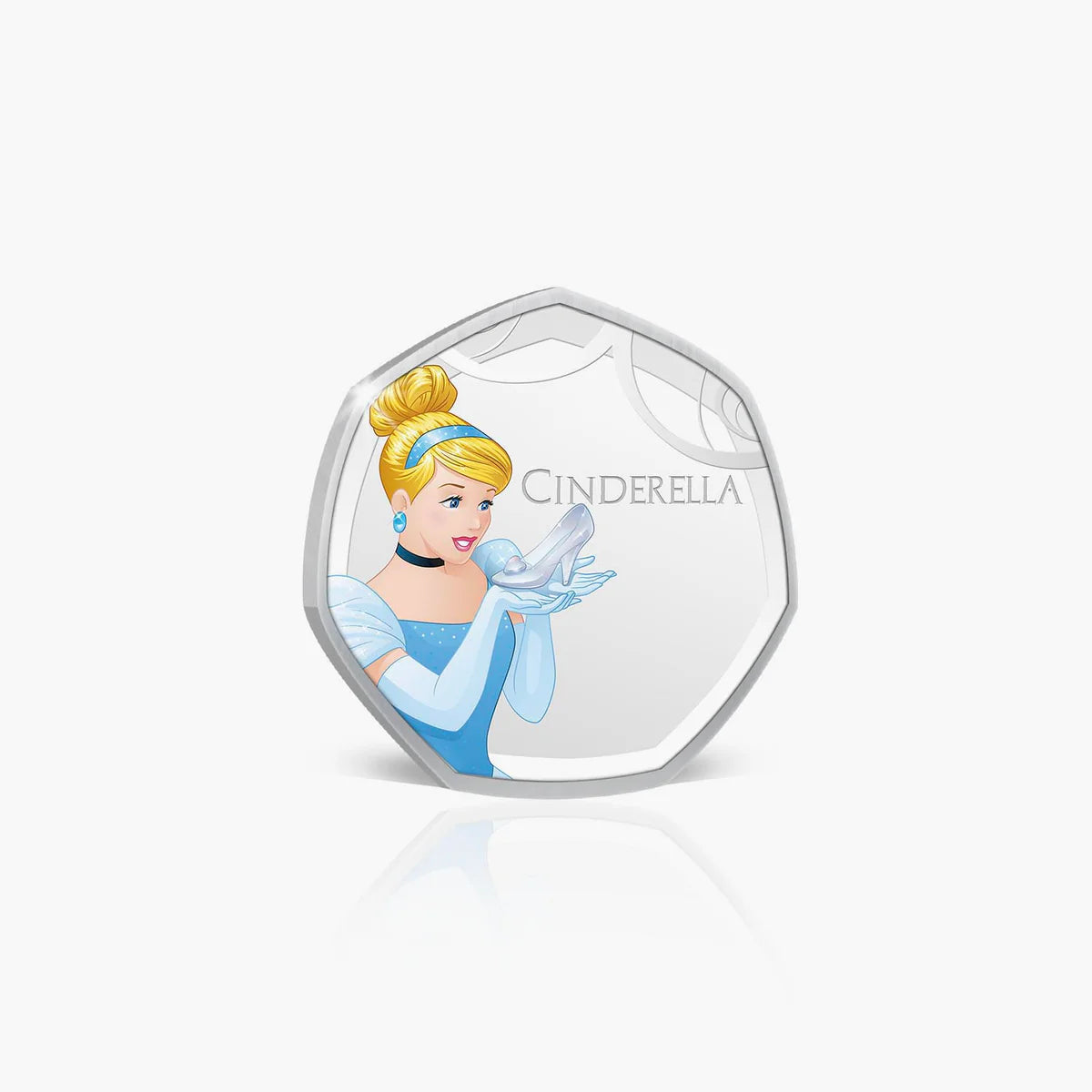 Disney Princesas. Medalla conmemorativa de La Cenicienta. Bañada en Plata