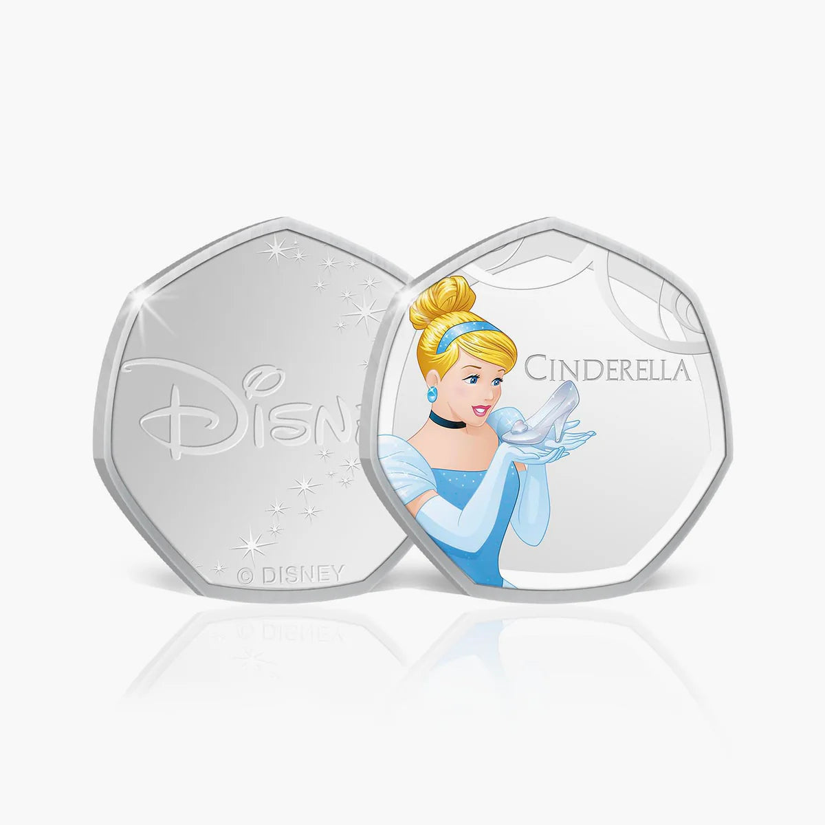 Disney Princesas. Medalla conmemorativa de La Cenicienta. Bañada en Plata