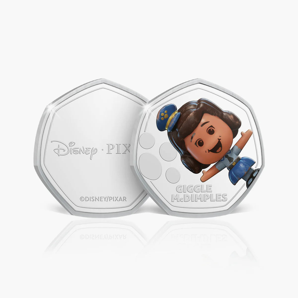 Disney Pixar. Medalla conmemorativa de Giggle McDimples Bañada en Plata