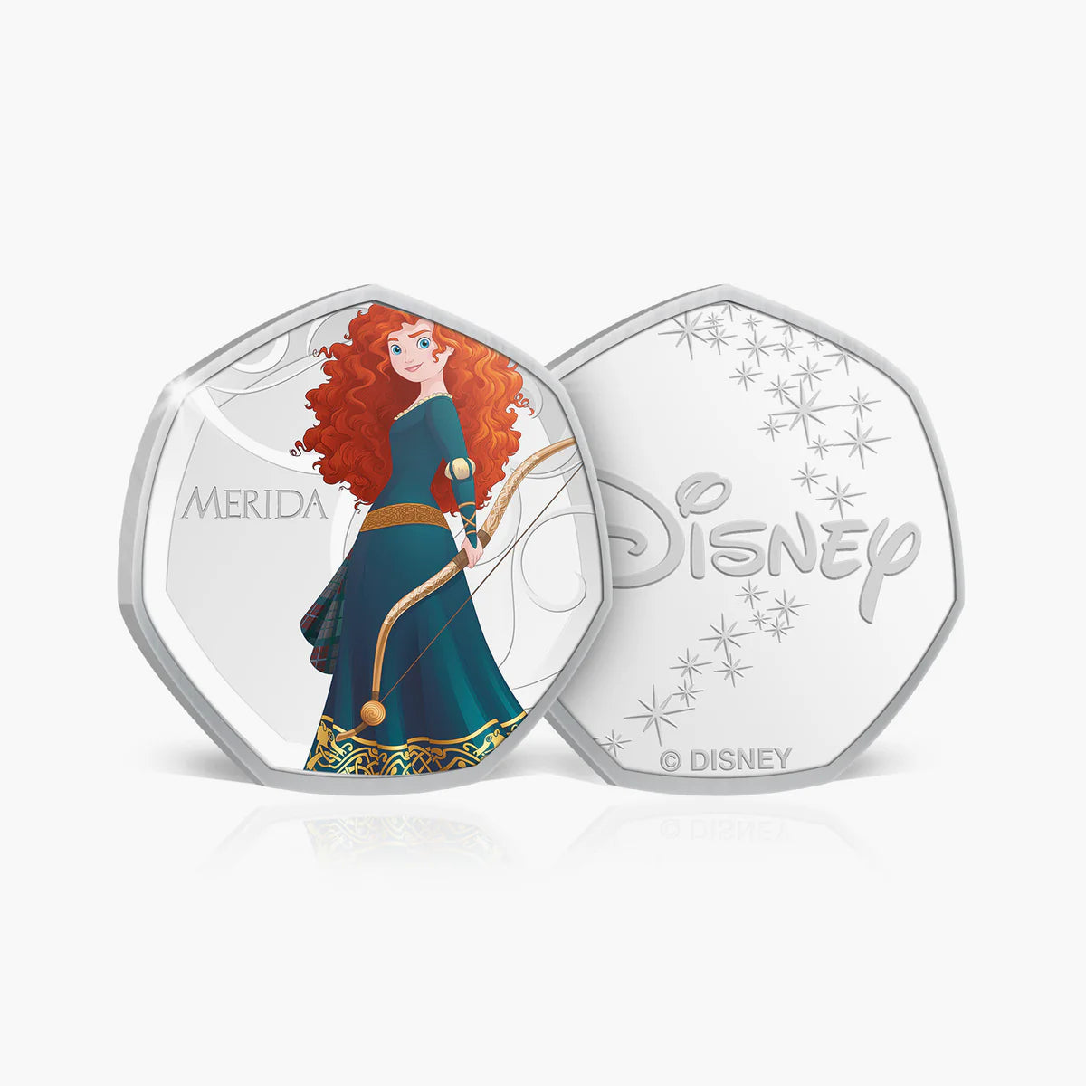 Disney Princesas. Medalla conmemorativa de Mérida. Bañada en Plata