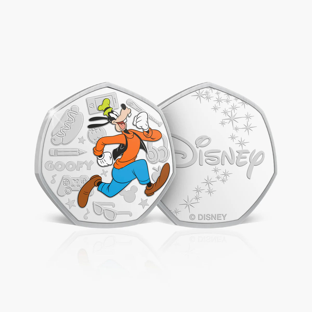 Disney. Medalla conmemorativa de Goofy. Bañada en Plata