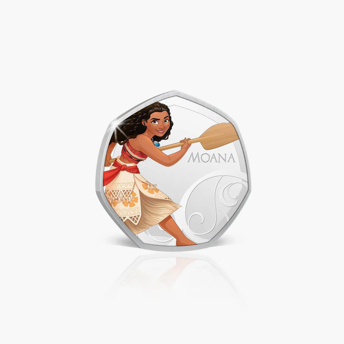 Disney Princesas. Medalla conmemorativa de Moana. Bañada en Plata