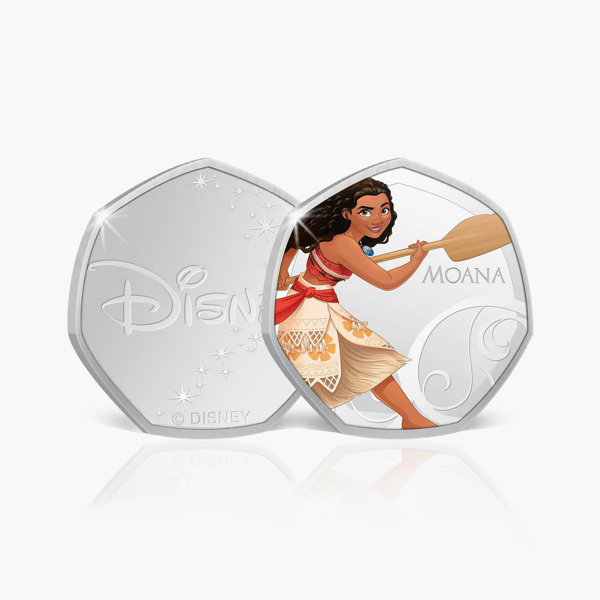 Disney Princesas. Medalla conmemorativa de Moana. Bañada en Plata