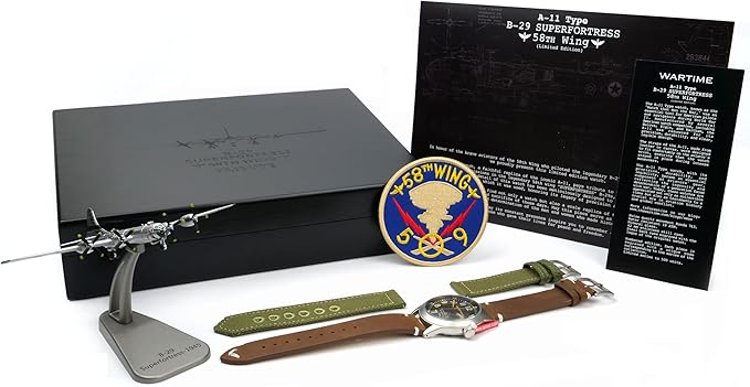 WTI WORLD TIME INTERNATIONAL Reloj Militar Estilo Aviador Inspirado en el A-11 de la Segunda Guerra Mundial: Edición Vintage Limitada y Numerada para Coleccionistas con Extras Incluidos