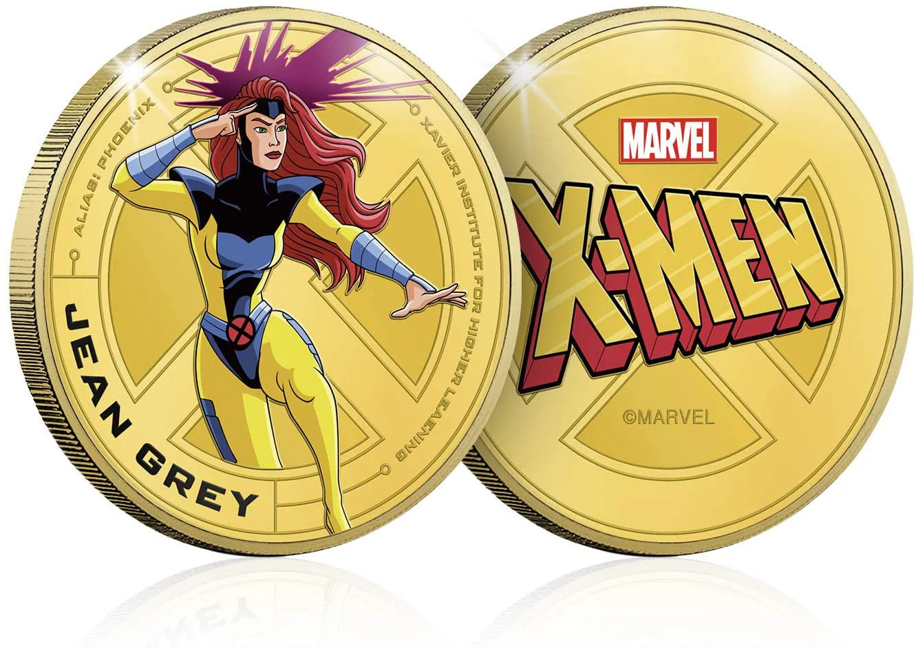 X-MEN Classics. Jean Grey, medalla conmemorativa con baño en oro. 44mm