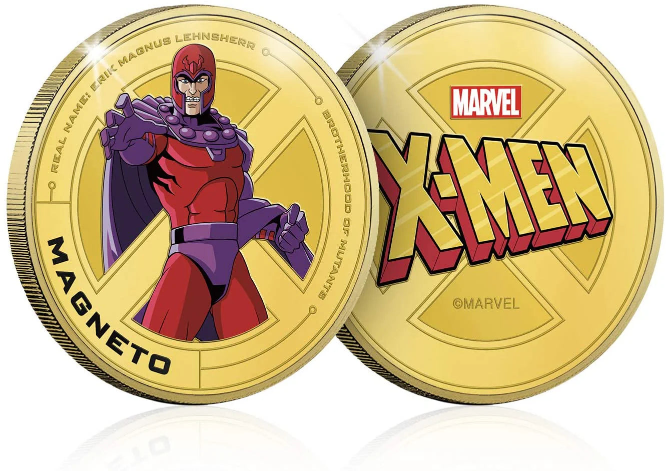 X-MEN Classics. Magneto, medalla conmemorativa con baño en oro. 44mm