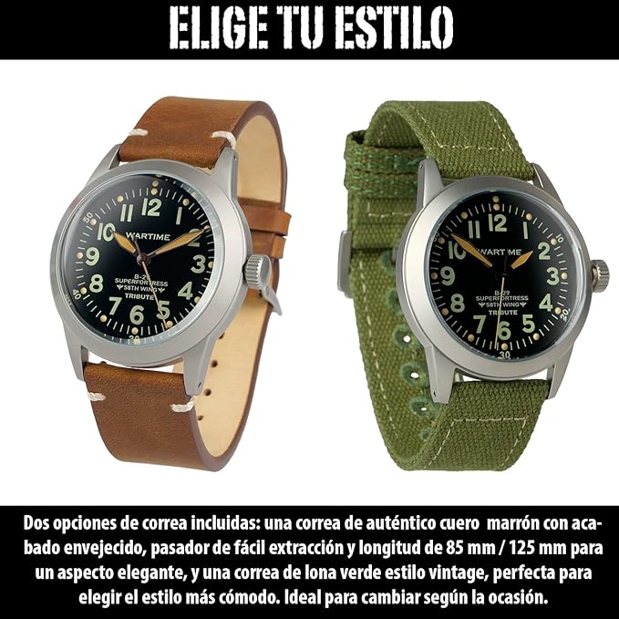 WTI WORLD TIME INTERNATIONAL Reloj Militar Estilo Aviador Inspirado en el A-11 de la Segunda Guerra Mundial: Edición Vintage Limitada y Numerada para Coleccionistas con Extras Incluidos