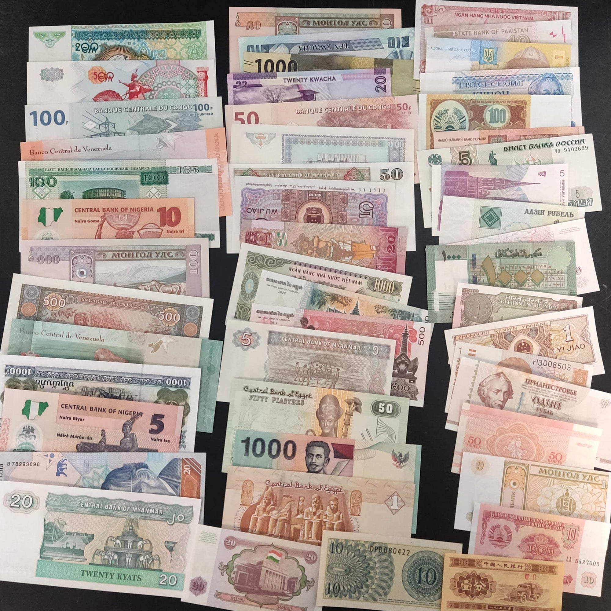 World Currency Collection - 50 Different World Banknotes