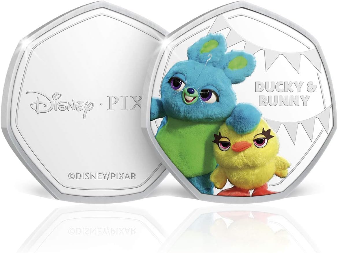 Disney Pixar. Medalla conmemorativa de Ducky y Bunny. Bañada en Plata