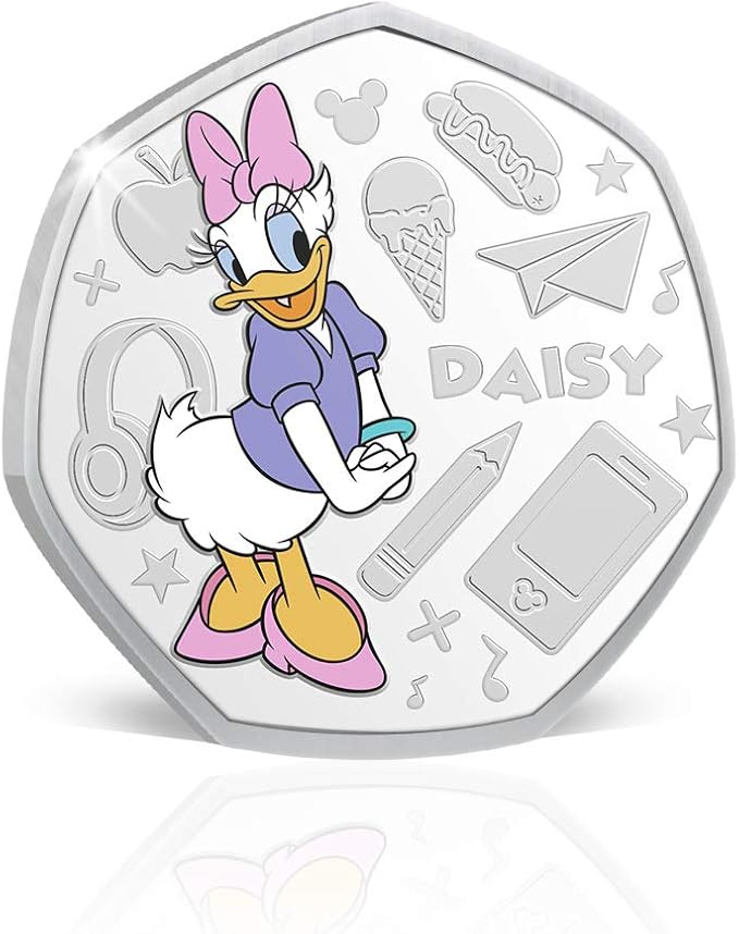 Disney. Medalla conmemorativa de Daisy. Bañada en Plata