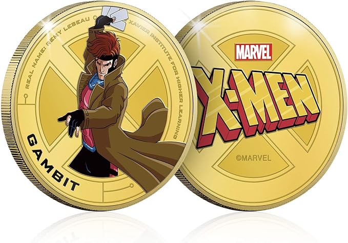 X-MEN Classics. Gambito, medalla conmemorativa con baño en oro. 44mm