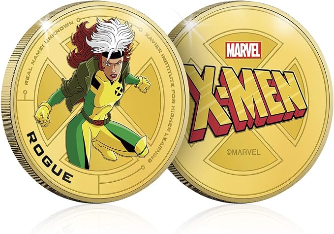 X-MEN Classics. Rogue, medalla conmemorativa con baño en oro. 44mm