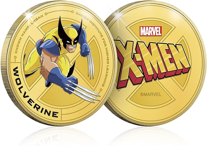 X-MEN Classics. Wolverine, medalla conmemorativa con baño en oro. 44mm