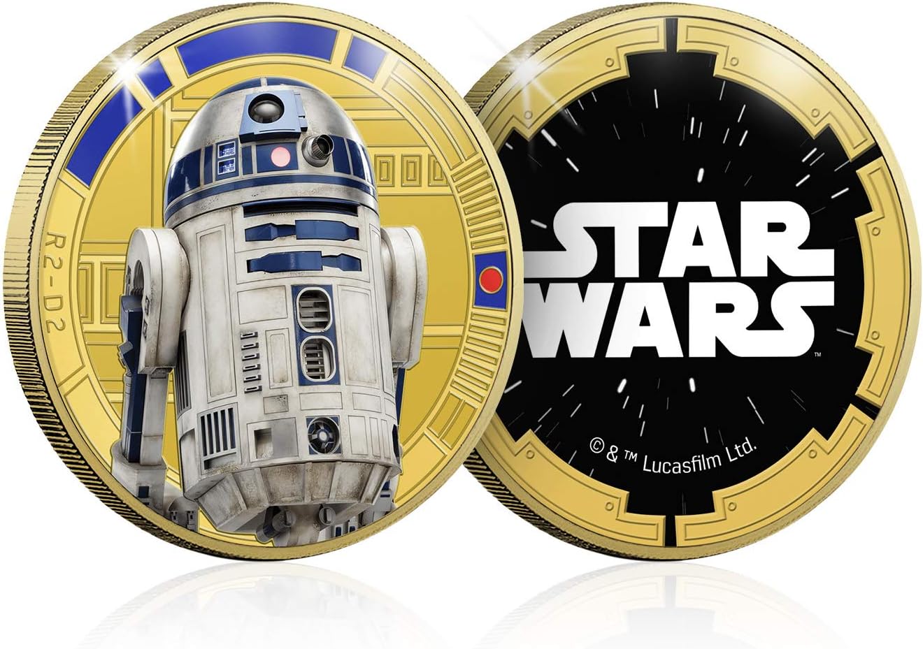 Star Wars. Trilogía Original Episoden IV - VI (Droides) – Erinnerungsmedaillen mit Gold und Silber, 24 Exemplare und 4 Farben – 44 mm