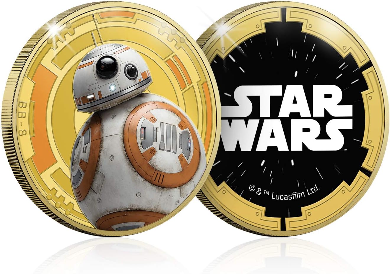 Star Wars. Trilogía Original Episoden IV - VI (Droides) – Erinnerungsmedaillen mit Gold und Silber, 24 Exemplare und 4 Farben – 44 mm