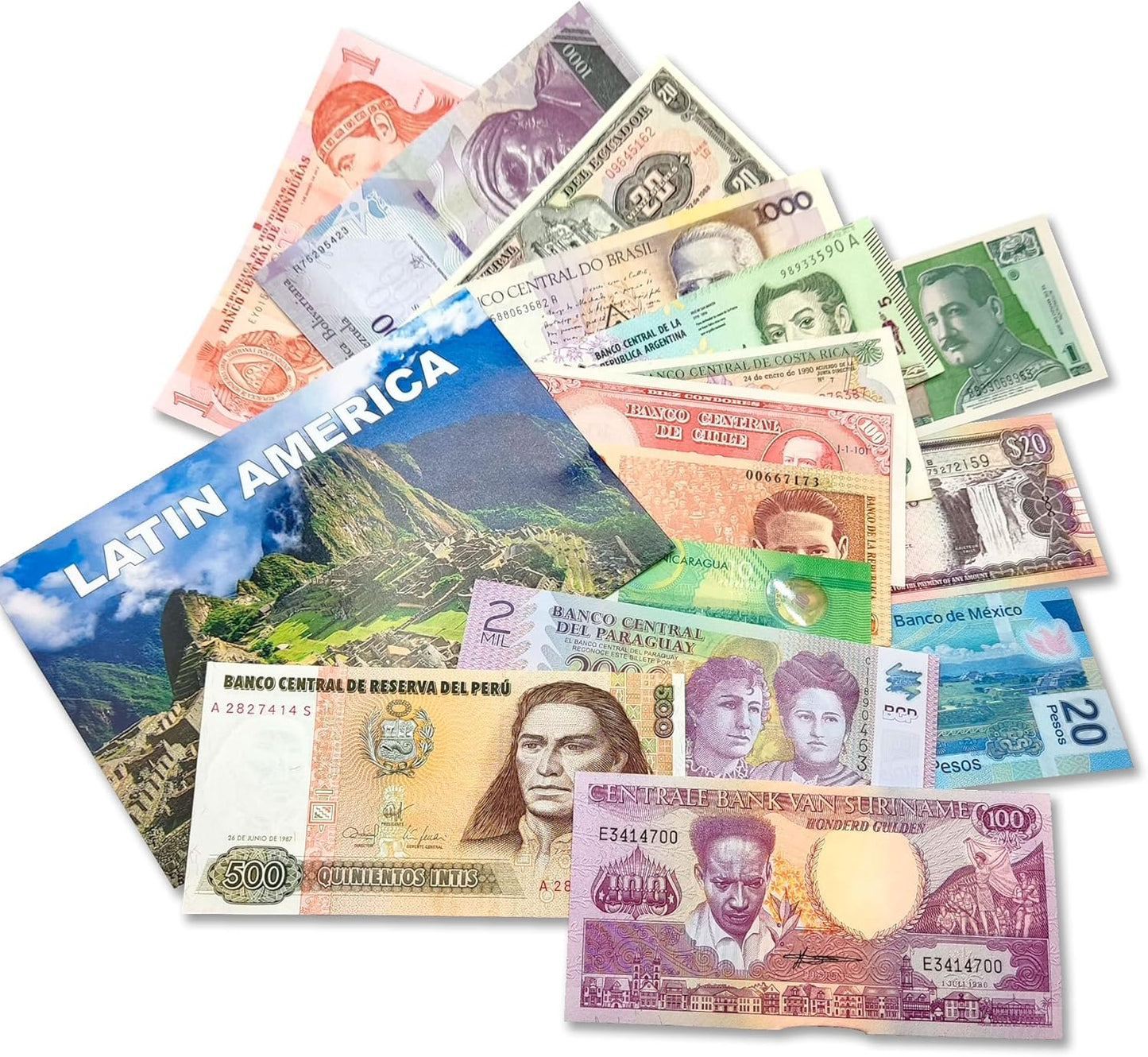 World Paper Money - 15 Banknotes from Latin America