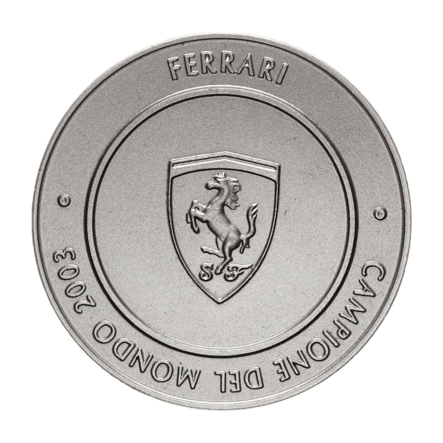 Medalla oficial del Campeonato de Fórmula 1 de Ferrari: titanio, edición 2003