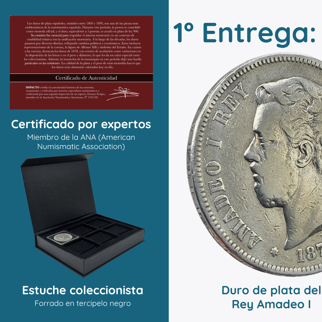 Colección Real Exclusiva: 6 Monedas Auténticas de 5 Pesetas de Plata (1871-1912)