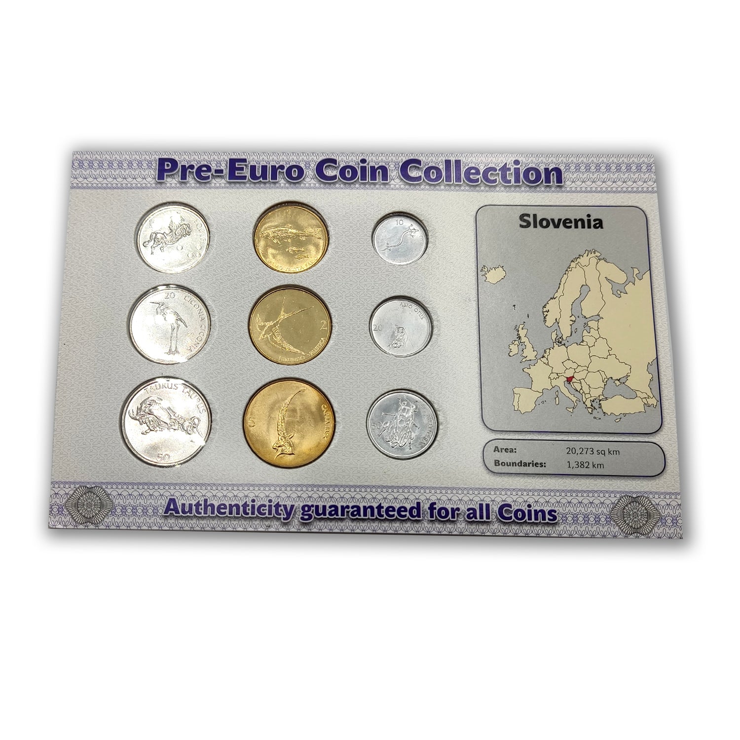 Monedas del Mundo. Ultima emisión de 9 monedas de Eslovenia antes del Euro