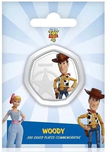 Disney Pixar - Toy Story 4 - Woody - Medalla con baño en plata