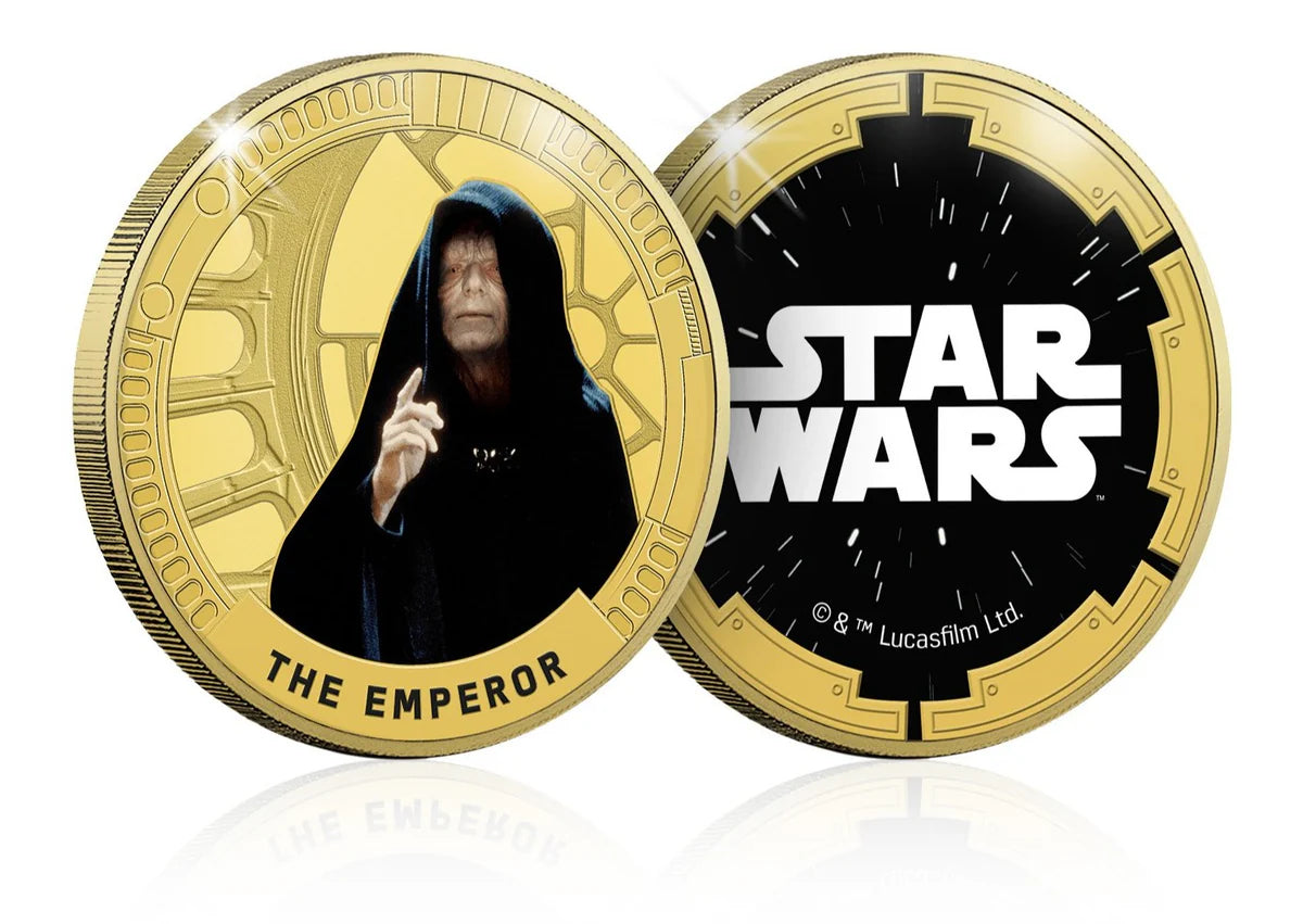 Star Wars Trilogía Original Episodios IV - VI - The Emperor - Medalla conmemorativa acuñada con baño en Oro 24 quilates - 44mm