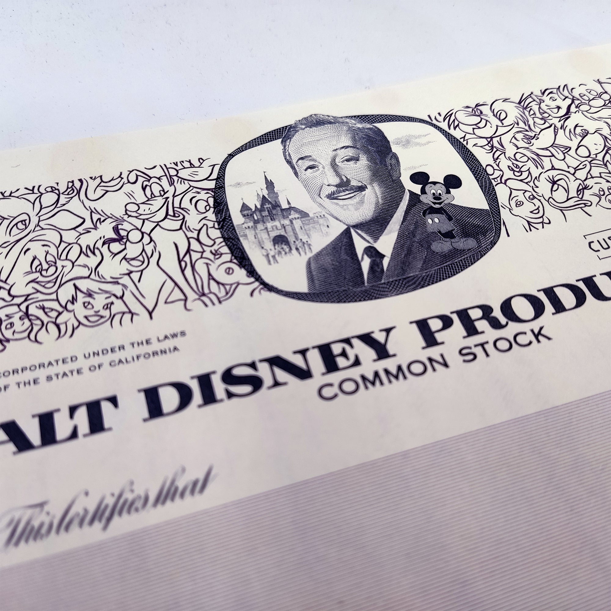 Sammleraktien-Zertifikat - WALT DISNEY Productions