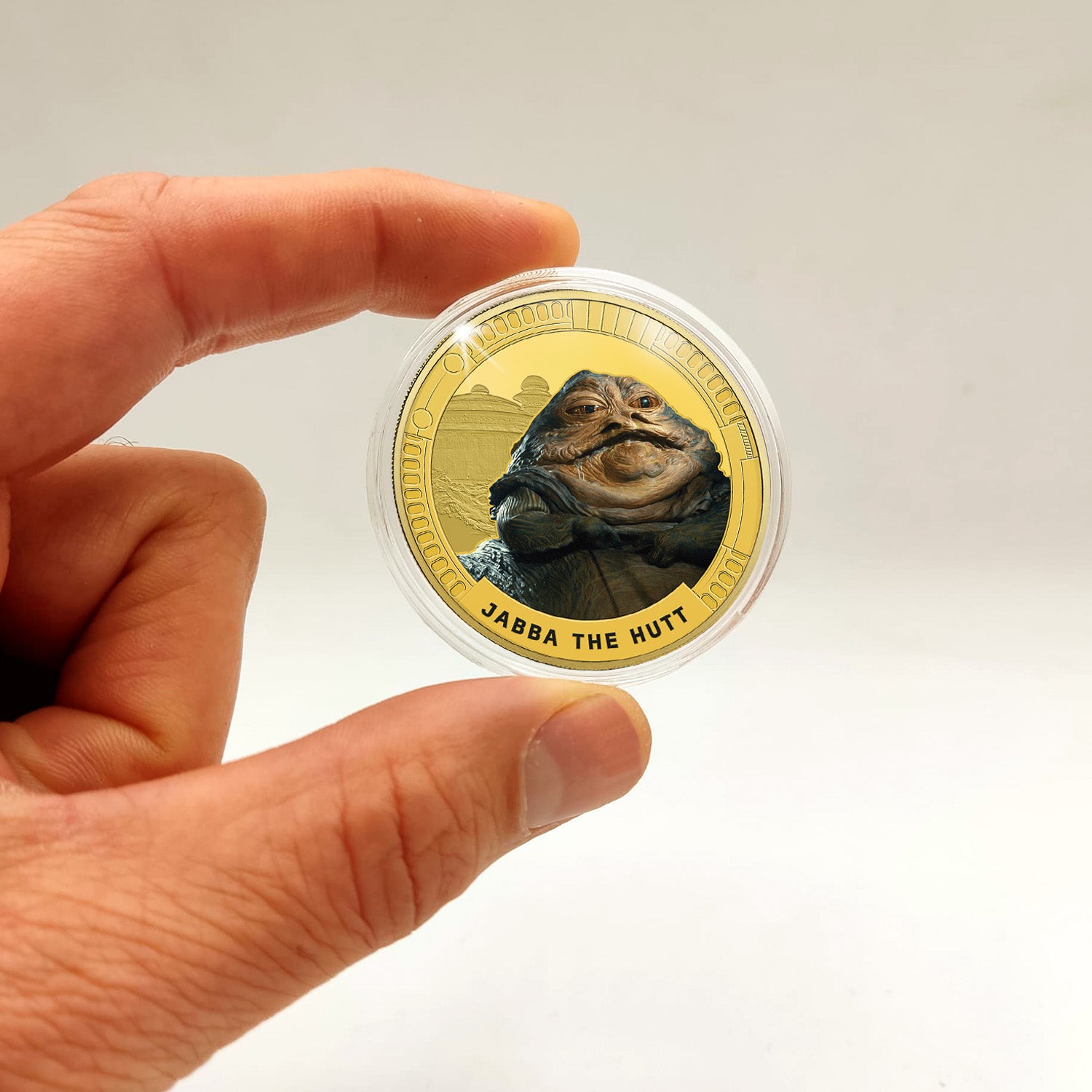 Star Wars Trilogía Original Episodios IV - VI - Jabba - Medalla conmemorativa acuñada con baño en Oro 24 quilates - 44mm