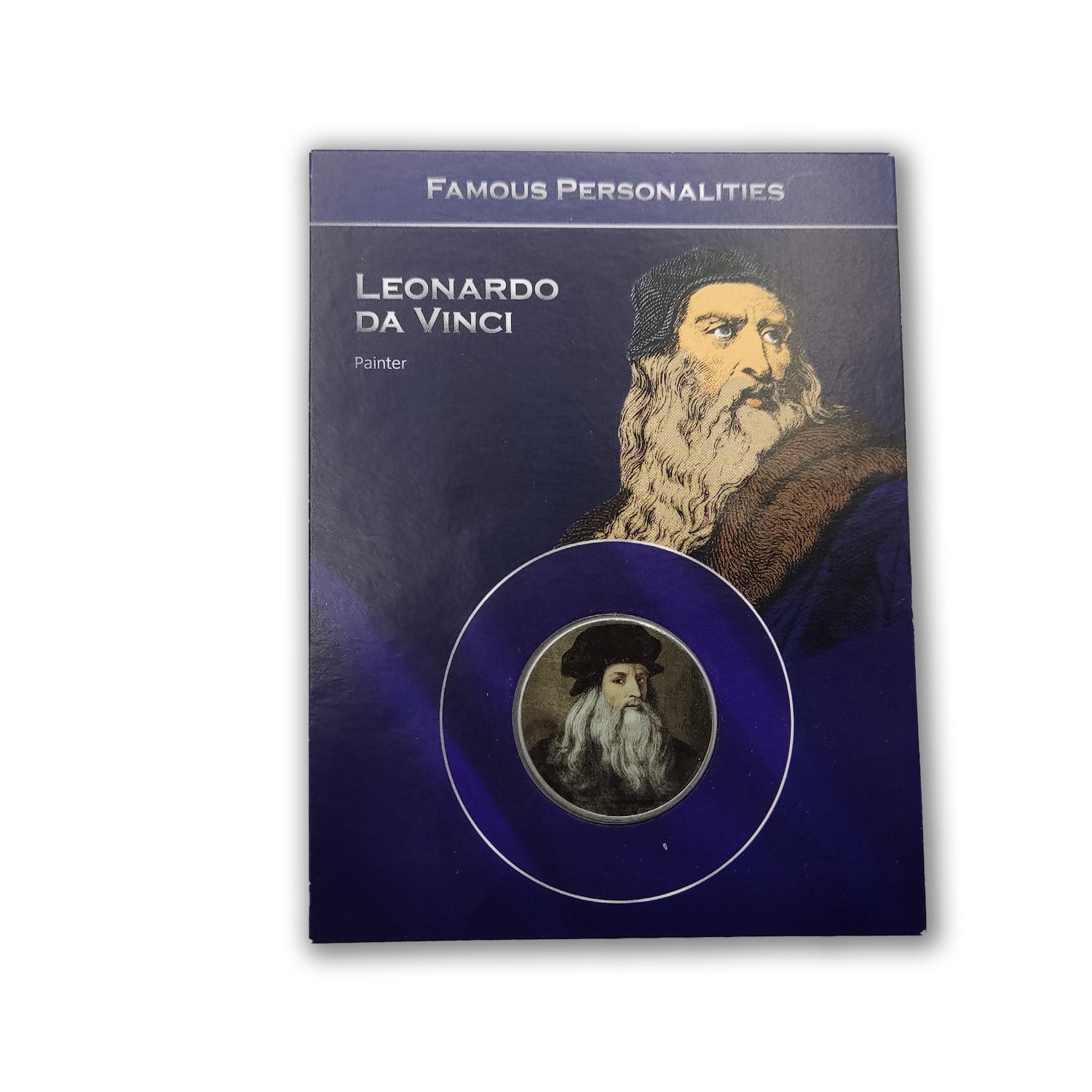 Grandes personajes de la Historia: Leonardo da Vinci. Moneda de 100 liras coloreada