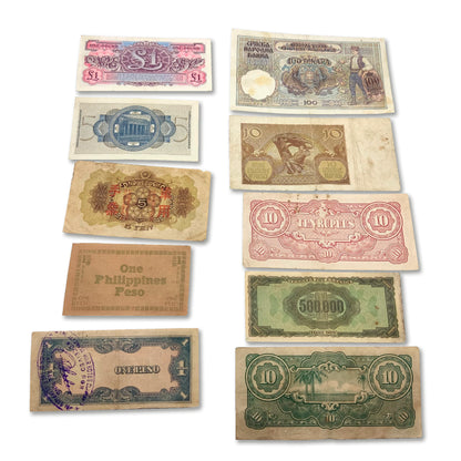 WW2 World Currency – Banknotes to Build Your Foreign Currency Collection – 10 Circulated Allied & Axis Powers Banknotes, Issued 1939-1945 – Banknotes Collection with Certificate of Authenticity