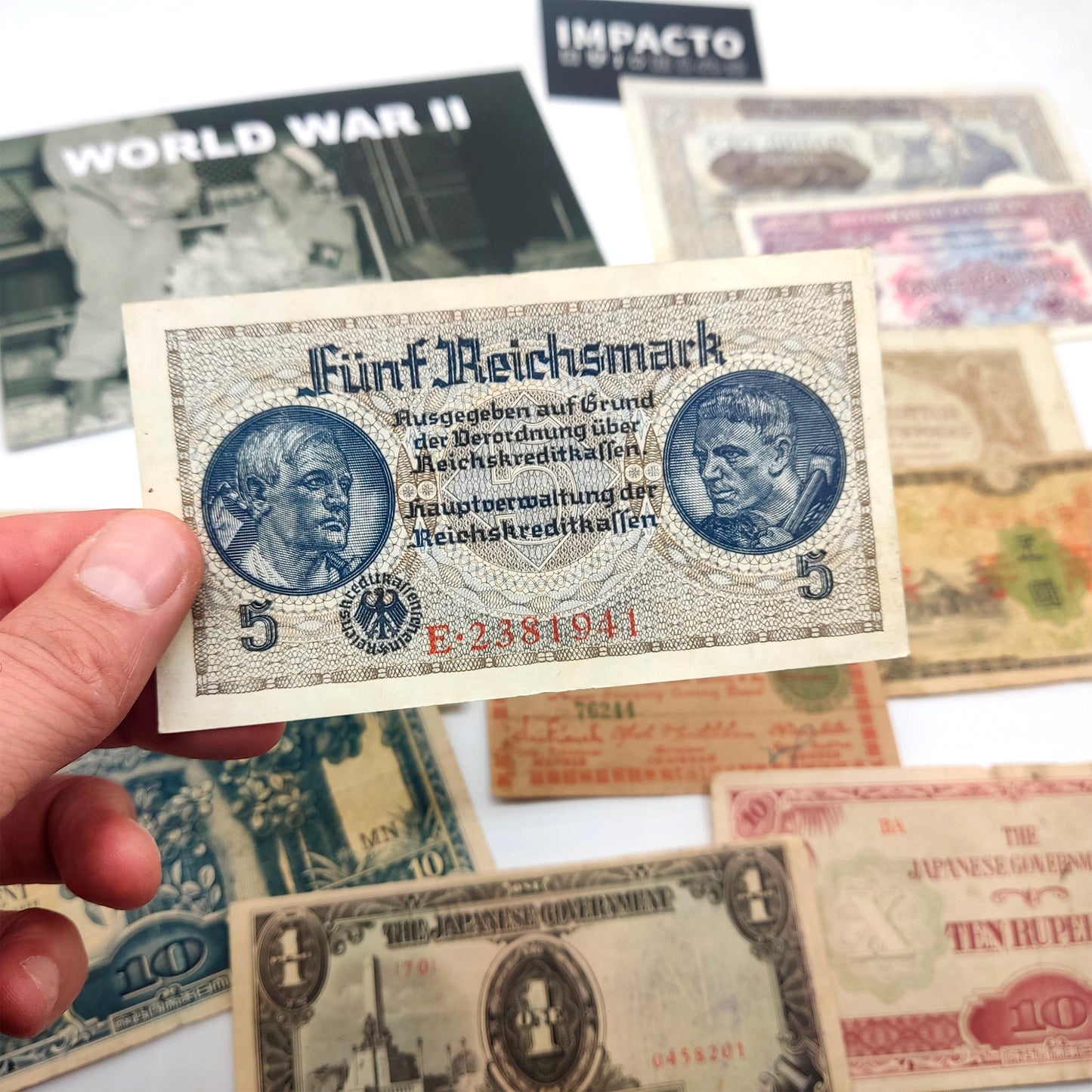 WW2 World Currency – Banknotes to Build Your Foreign Currency Collection – 10 Circulated Allied & Axis Powers Banknotes, Issued 1939-1945 – Banknotes Collection with Certificate of Authenticity