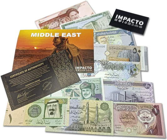 World Paper Money - 10 Banknotes from Middle East