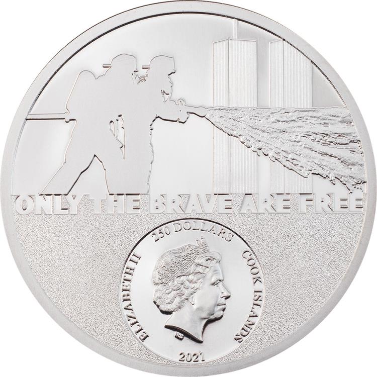 FEUERWEHRMANN Real Heroes 1 Oz Platin Münze 250$ Cook Islands 2021