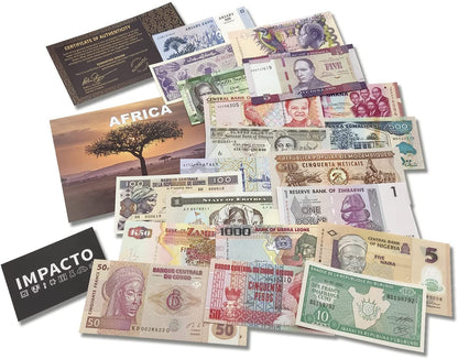 Papel moneda mundial: 20 billetes de África 