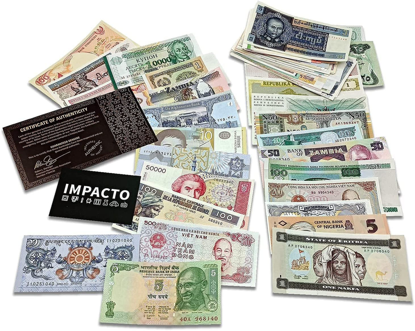 Colección de monedas del mundo: 100 billetes diferentes 