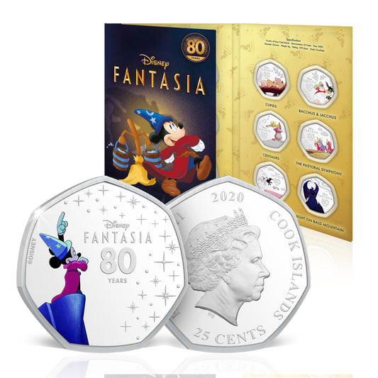 Fantasía. Colección completa de 12+2 monedas bañadas en Plata .999 y Oro 24K