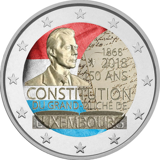 Luxemburgo - 2 Euros Coloreados 2018, 150 años de Constitución.