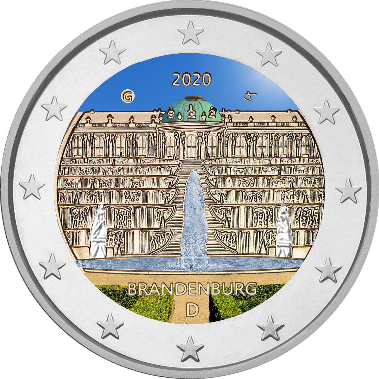 Alemania - 2 Euros Coloreados 2020, Brandeburgo