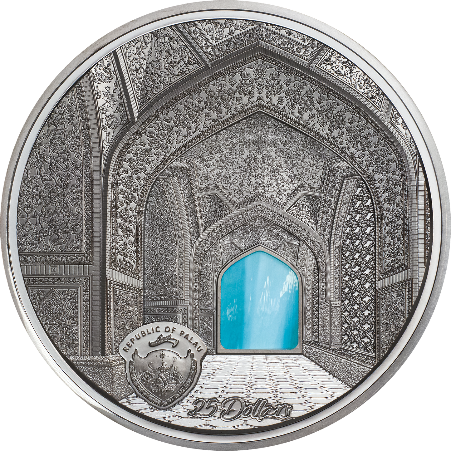 Palau, 25 dollars 2020. Tiffany Art - Isfahan. 5 Oz. Silver