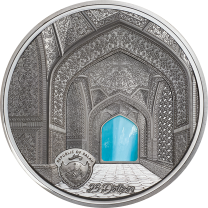 Palau, 25 dollars 2020. Tiffany Art - Isfahan. 5 Oz. Silver