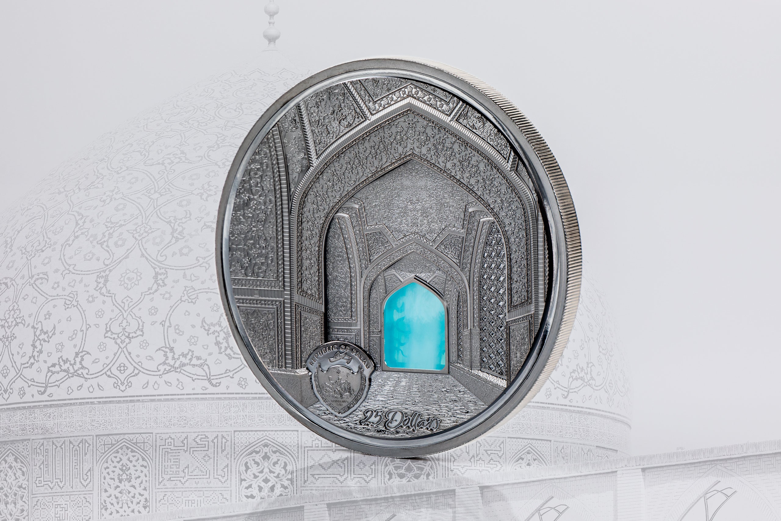 Palau, 25 dollari 2020. Tiffany Art - Isfahan. 5 Oz. Argento