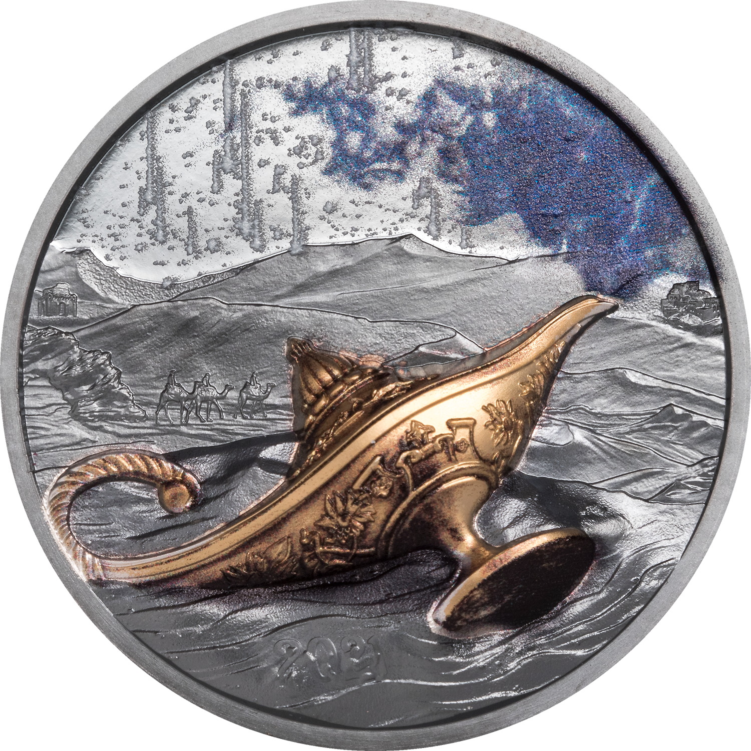 Palau, 5 dollars 2021. Magical Lamp. 1 Oz. Silver