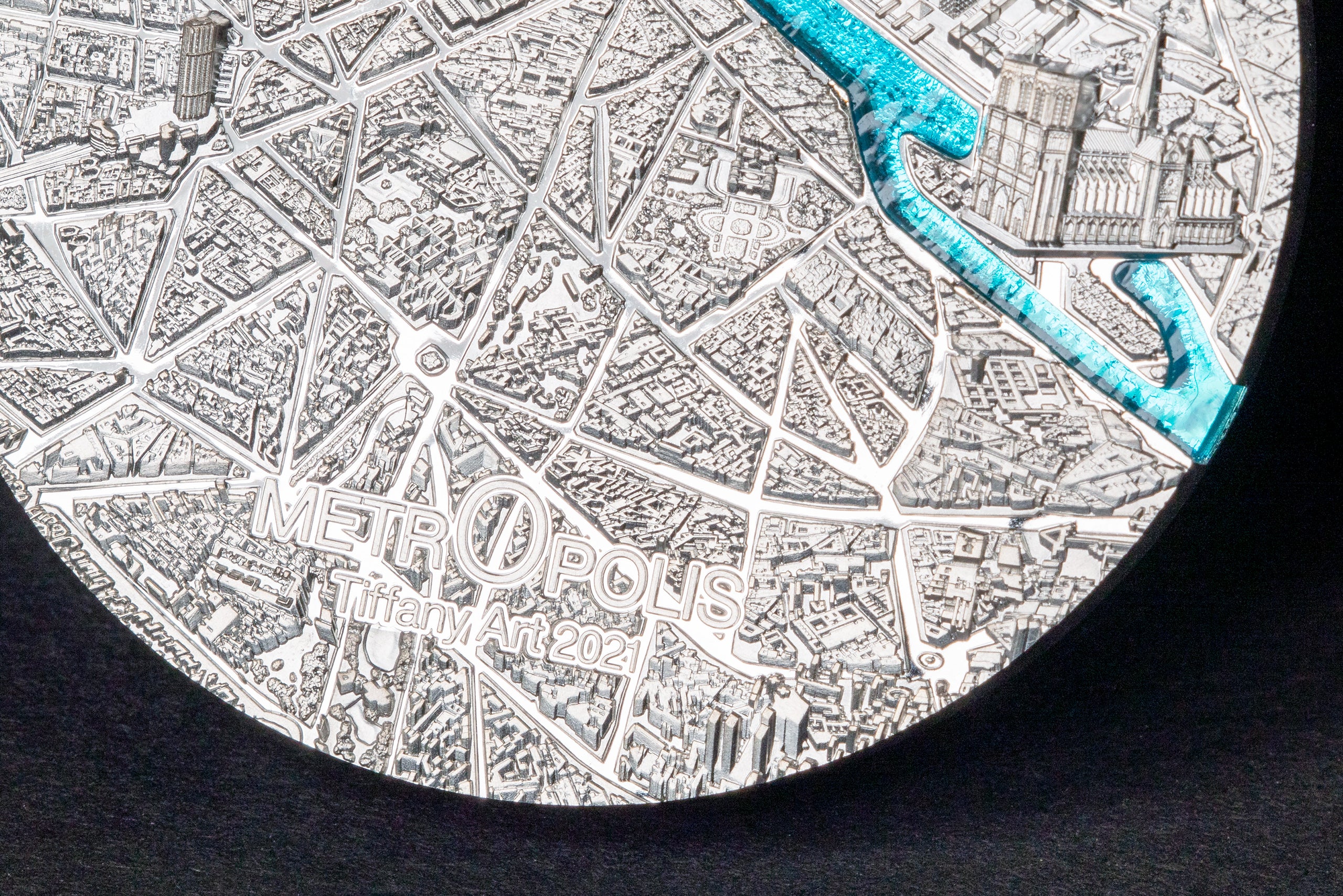 Palau, 20 dollars 2021. Tiffany Art - Paris 3 Oz. Silver