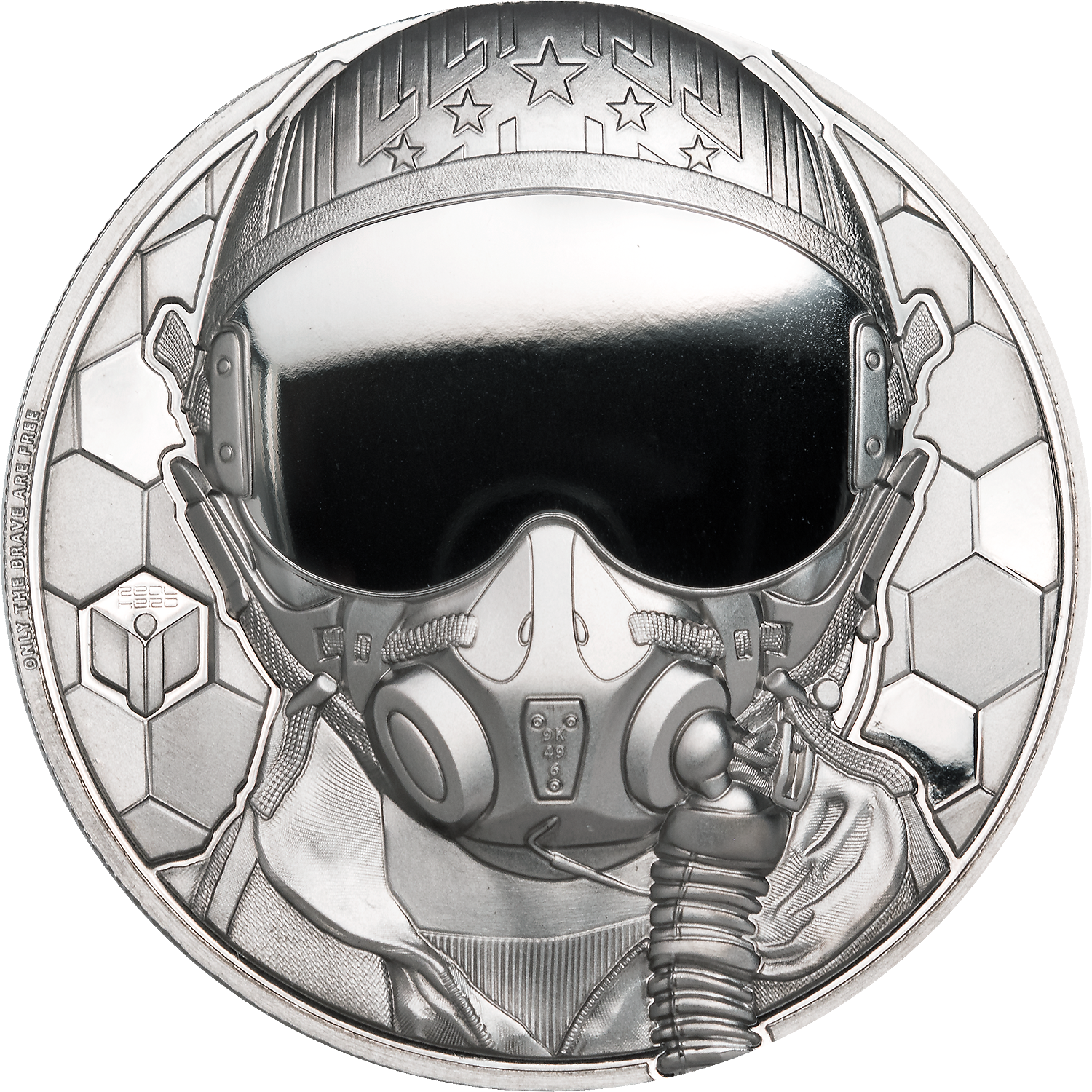 Cook Islands, 250 dollars 2020. Fighter Pilot - Real Heroes 1 Oz. Platinum