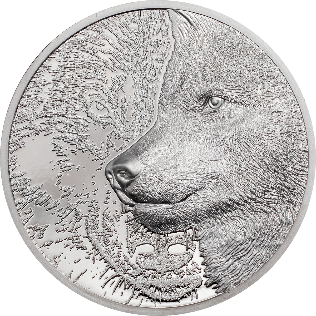 Mongolia, 25000 Togrog 2020. The Mystic Wolf. 1oz Platinum