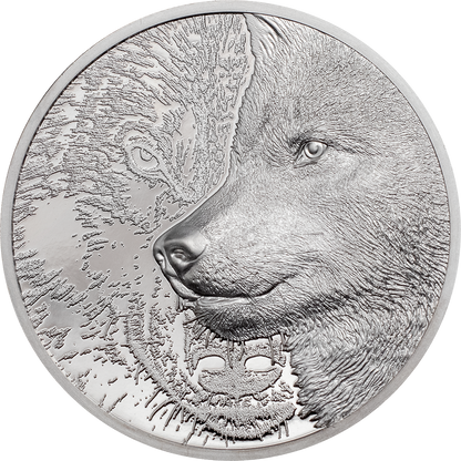 Mongolia, 25000 Togrog 2020. El Lobo Místico. 1oz Platino